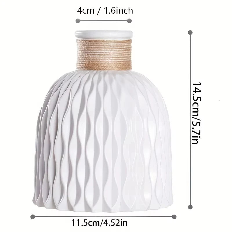 1/2Pcs Water Ripple Vase Rope Plastic Flower Pot Arrangement Modern Nordic Style Home Living Room Desktop Decoration Ornament