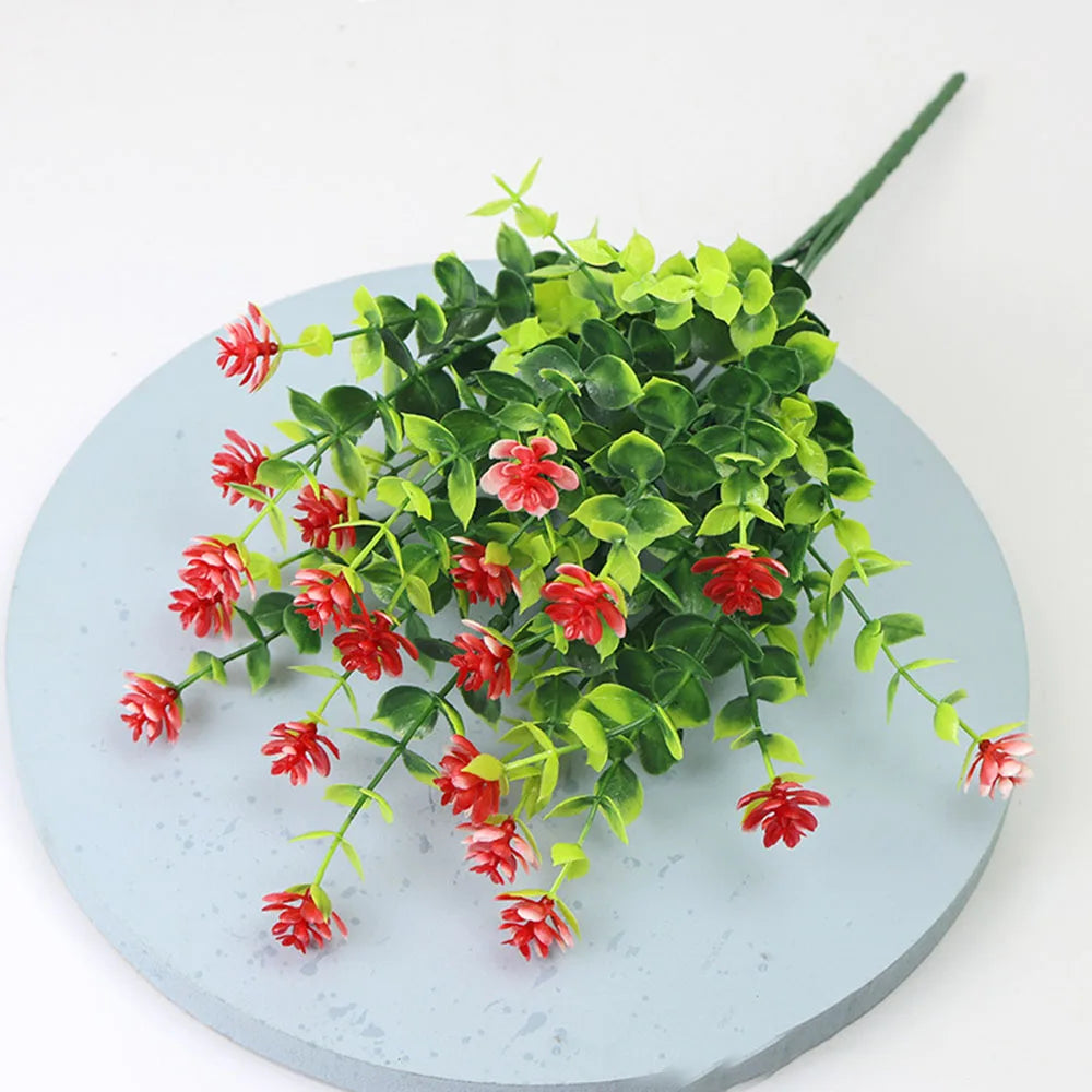 1 Bundle Outdoor UV Resistant Artificial Flowers Greenery Shrubs Plants Fake Flower for Wedding Garden Kitchen Office Decor