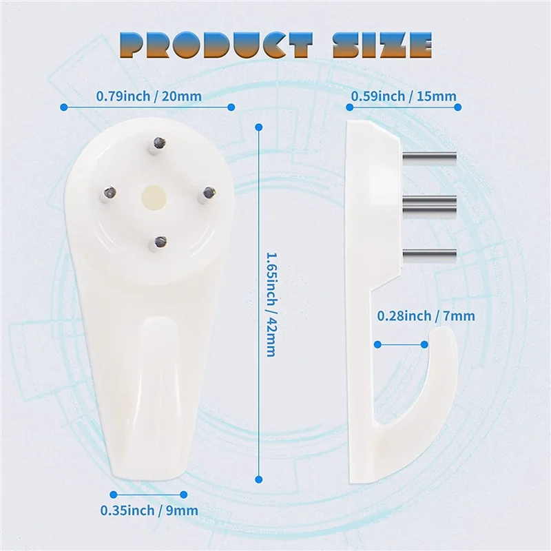 40 Picture Hangers, Concrete/Plaster/Hard Wall Hooks, for Hanging Pictures, Tapestries, Clocks and Heavier Weights HOT