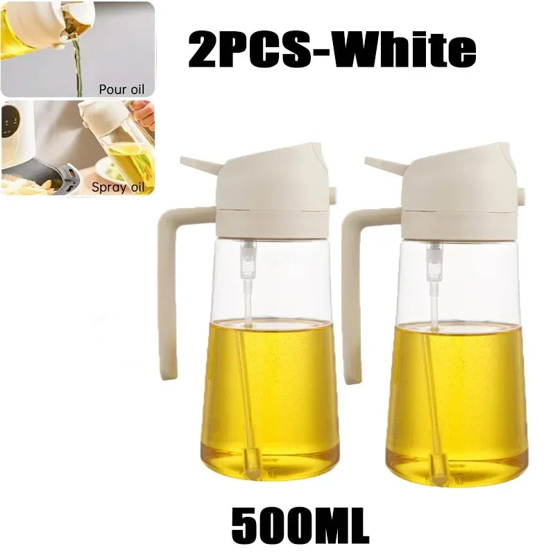 2in1 Oils Sprayer Olive Oil Spray Plastic Bottle Vinegar Dispenser Kitchen Oil Diffuser Accessories Camping Baking Pic