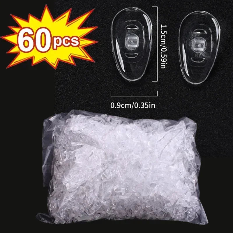 10/100pcs Eyeglasses Nose Pads with Screwdriver Soft Silicone Airbag Glasses Anti-slip Nose Pad Screw Replacement Repair Tools