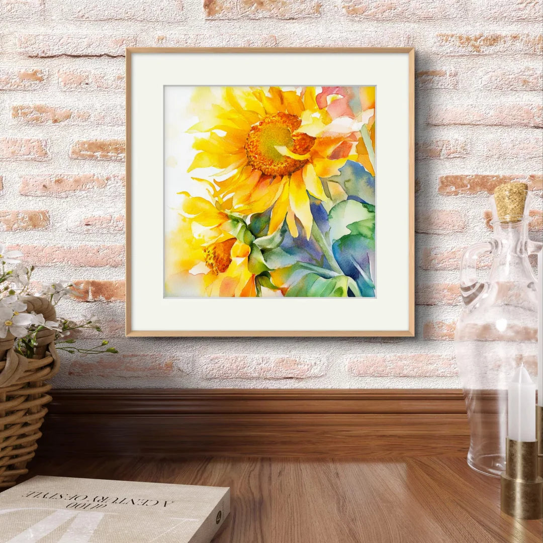 Sunflower Painting, Sunflower Canvas Print, Canvas Wall Art, Floral Art, Colorful and Vibrant Print for Home, Contemporary Impre