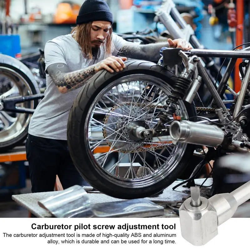 Pilot Screw Adjusting Tool Flat Head Screwdriver Motorcycle Carburetor Adjuster 90 Angled Head Metal Replacement Parts For