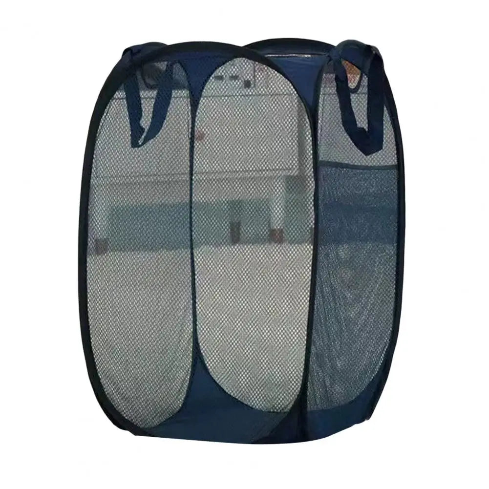 Foldable Laundry Basket with Handle Cloth Mesh Dirty Clothes Hamper Storage Basket Toy Storage Laundry Organizers Storage Pouch