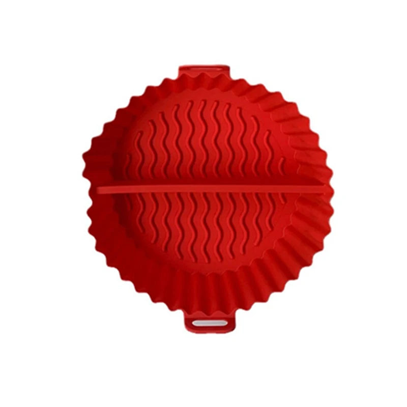 1Pcs Silicone Air Fryer Oven Baking Tray Pizza Fried Chicken Basket Pad Air-fryer Pot Food Plate Reusable Airfryer Pan Liner