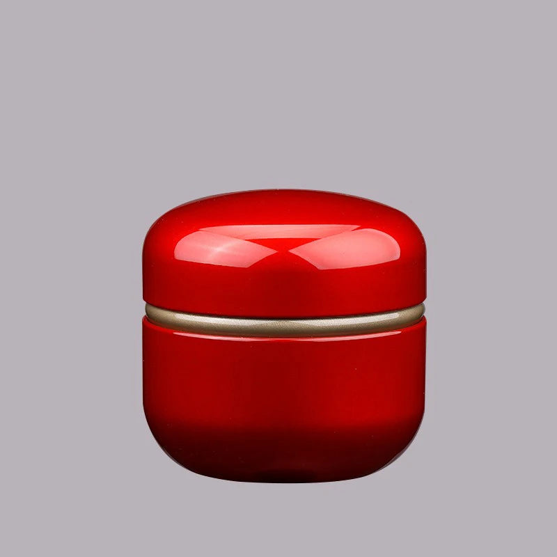 50g Electroplated Tinplate Tea Storage Tin - Airtight Metal Canister for Coffee/Candy/Spices,Refillable Empty Container with Lid