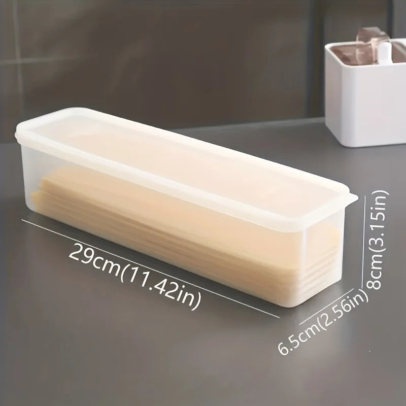 Airtight pasta container with lid, spaghetti storage box, kitchen food storage box for removing rectangular cereal jars