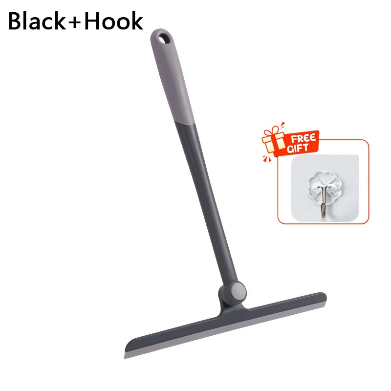 360 Degree Rotatable Shower Squeegee Glass Wiper Scraper Squeegee Cleaner With Silicone Holder Bathroom Mirror Scraper Cleaning