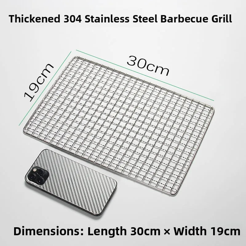 Thiened Rectangular Me BBQ ill Net 304 Stainl Steel Drng Net Barbecue Wire Me for Outdoor Kitchen Cooking Tools