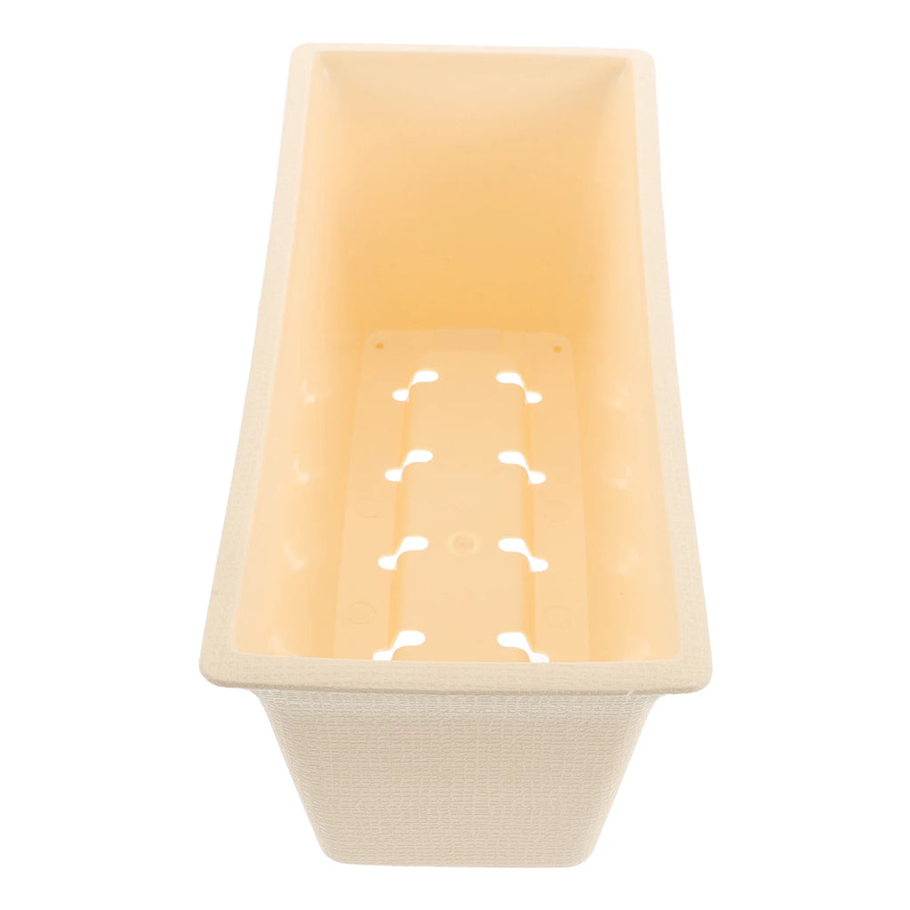 Long Planter Box: Plastic Rectangular Flower Pot For Balcony Window Garden Indoor Outdoor Herb Planting Patio Decor