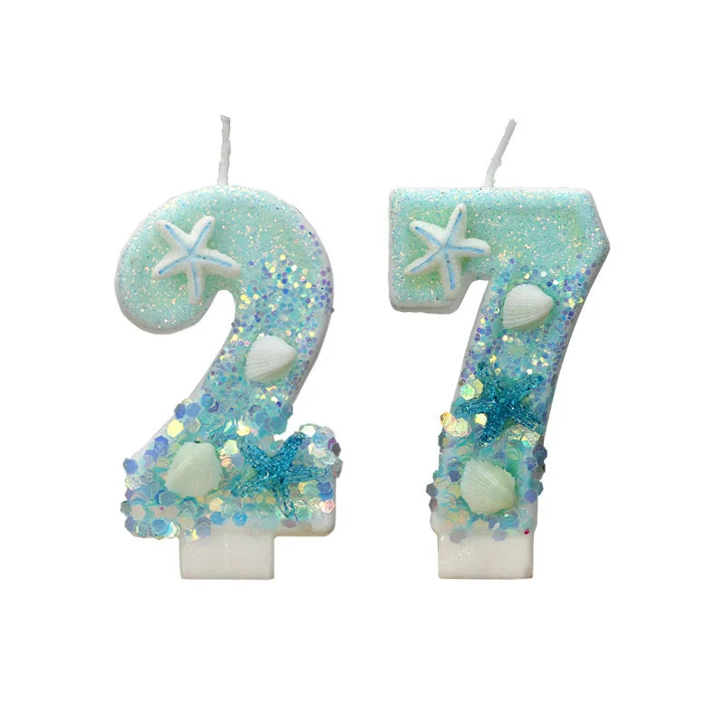 Digital candle ocean beach starfish creative birthday party decoration