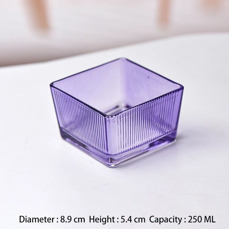 Glass Ice Cream Dessert Bowl Japanese Style Hammer Patterned Household Candy Snack Bowls High Quality Living Room Tableware