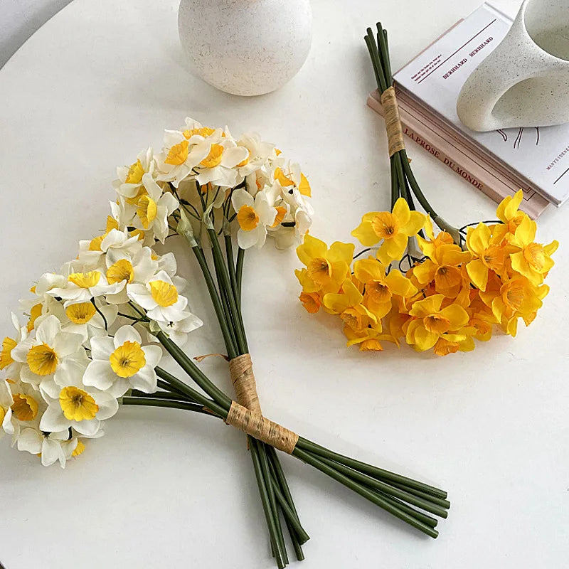 34CM Letter Narcissus Artificial Bouquet Home Dining Table Decoration Plastic Flowers Photography Props Bouquet