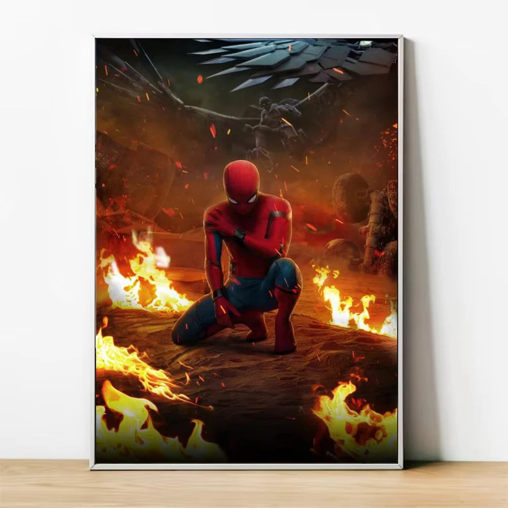 MINISO Marvel Superheroes Avengers Spider-Man Iron Man Parlor Bedroom Decorative Art Posters Wall Mural Canvas Painting Printing