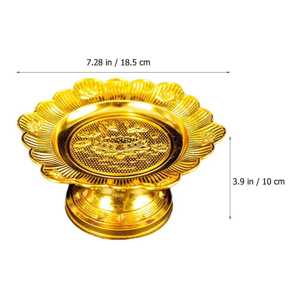 Offering Plate Worship Tray Temple Fruit Holder Exquisite Pattern Snack Dessert Serving Tray Offering Plate