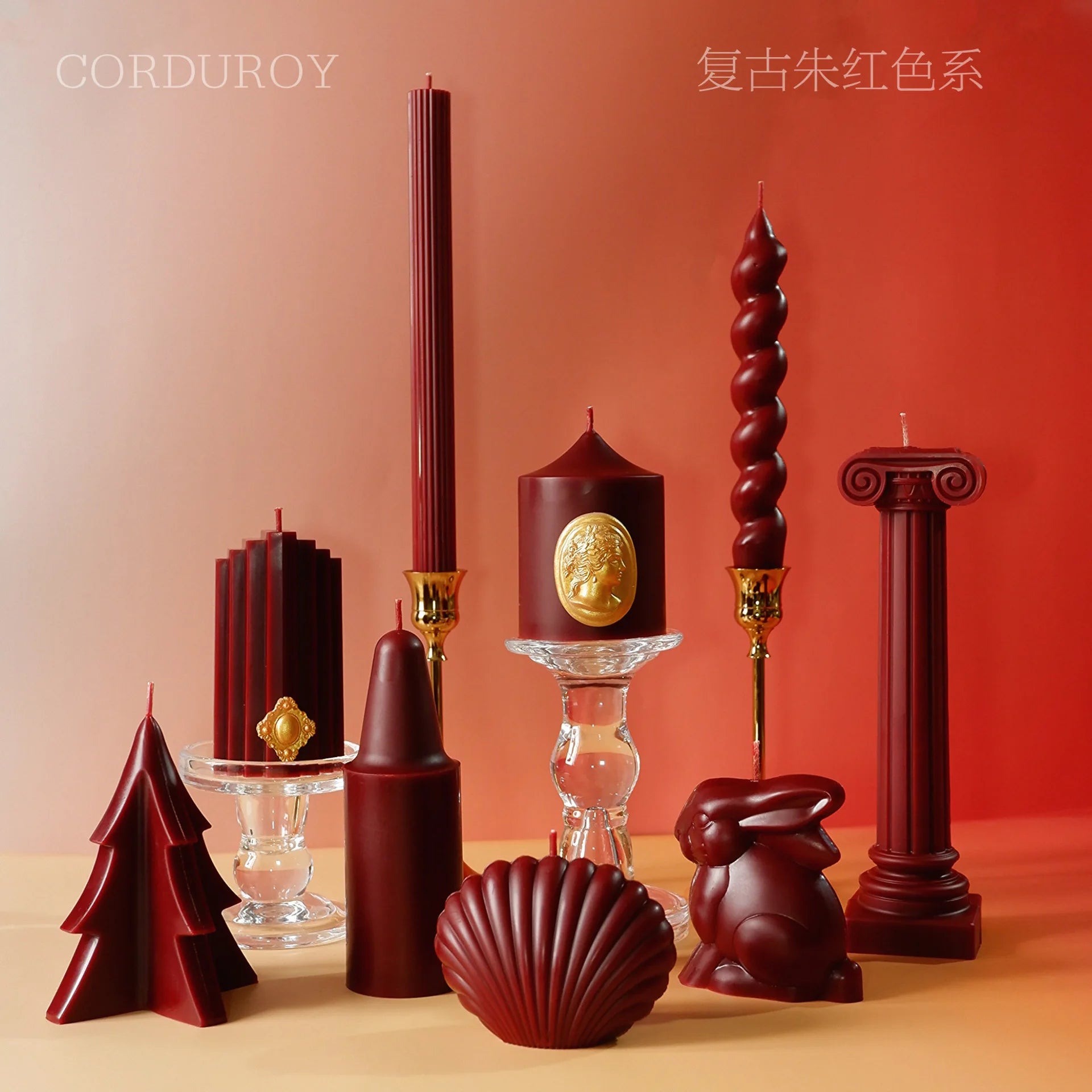 French Vermilion Handmade Aromatherapy Candles, Romantic Atmosphere Decoration For Home Dining Tables, Wedding Gifts