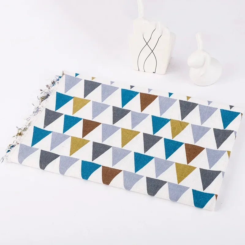 Printed Linen Cotton Fabric Cloth For Curtain Christmas Home Tablecloth Table Runner Pillow Cushion Handwork Sewing Placemat Bag