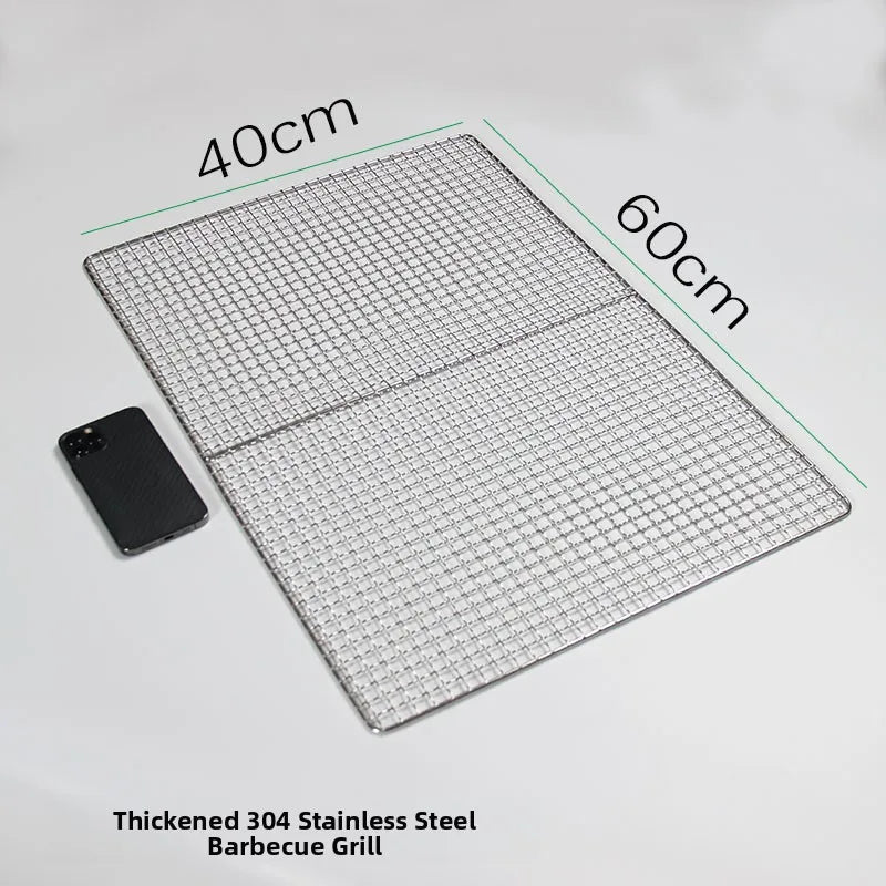 Thiened Rectangular Me BBQ ill Net 304 Stainl Steel Drng Net Barbecue Wire Me for Outdoor Kitchen Cooking Tools