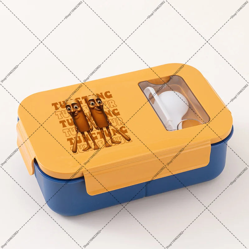 Italian Brainrot Lunchbox Cartoon Pattern Printed Bento Lunch Box Tung Tungtung Sahur Telala Funny Shark Food Storage Containers