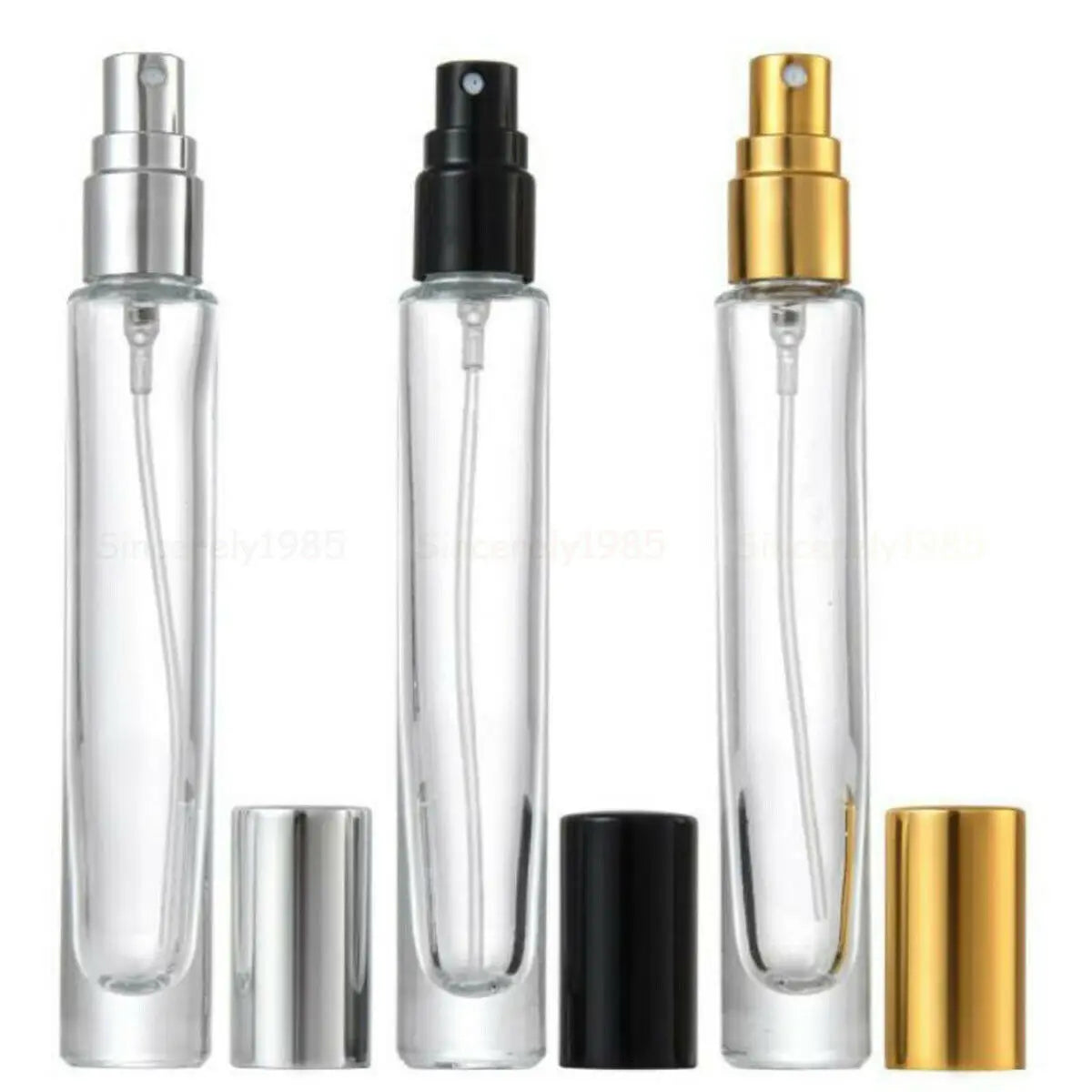 3X 10X 10ML Clear Round Thick Glass Perfume Oil Bottles Spray Atomizer Empty Sample Vial Refillable Sprayer Flacon High Grade