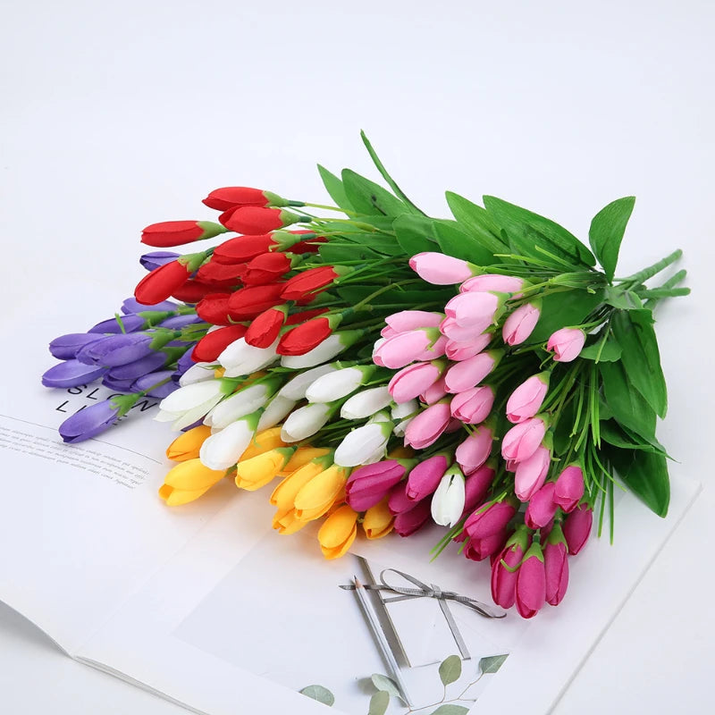 35CM Artificial Magnolia Flower Bud Restaurant Hotel Dining Table Decoration Silk Flower Balcony Scenery Small Magnolia Flowers