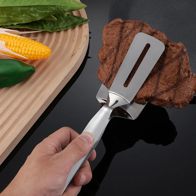 Stainless Steel Frying Shovel Clip Multifunctional Steak BBQ Tongs Frying Fish Spatula Clip Bread Clip Household Kitchen Tool
