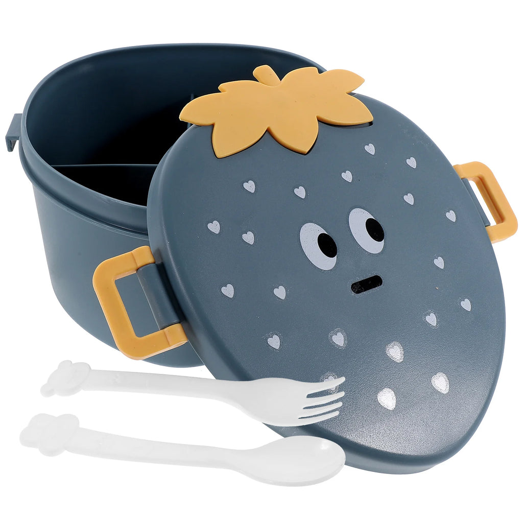 Strawberry Bento Box Plastic Lunch Box Large Capacity Adult Food Storage Container Stackable Lunch Holder for Picnic Reusable