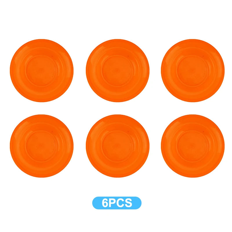 6Pcs Plastic Dinner Plate Dessert Plate Reusable Suitable For Picnic Kitchen Dishwasher Safe Dinner Plate For Home Parties