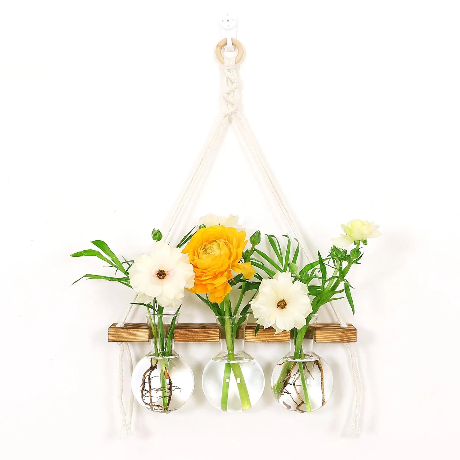 Wall Hanging Planter Flower Pot Wooden Frame Home Office Garden