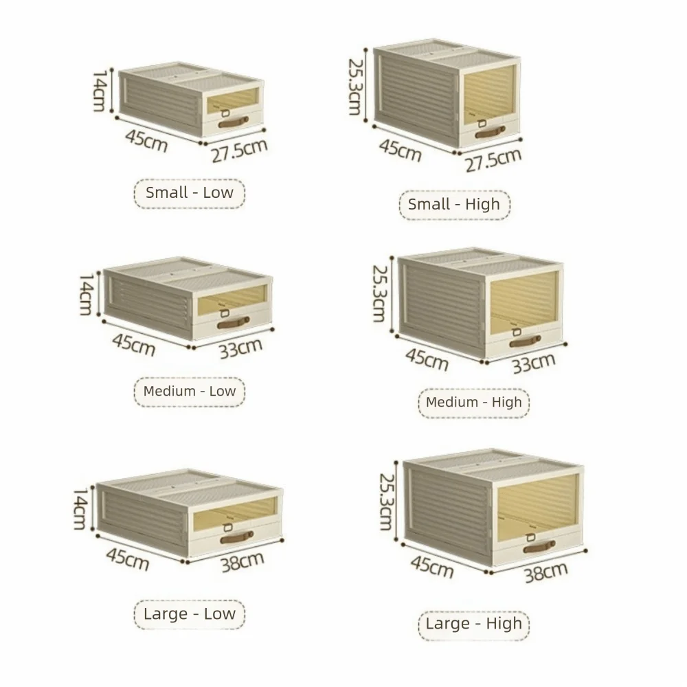 Household Plastic Drawer Organizer Foldable Pull Out Cabinet Storage Stackable With Handle Kitchen Organizers Desktop Sundries