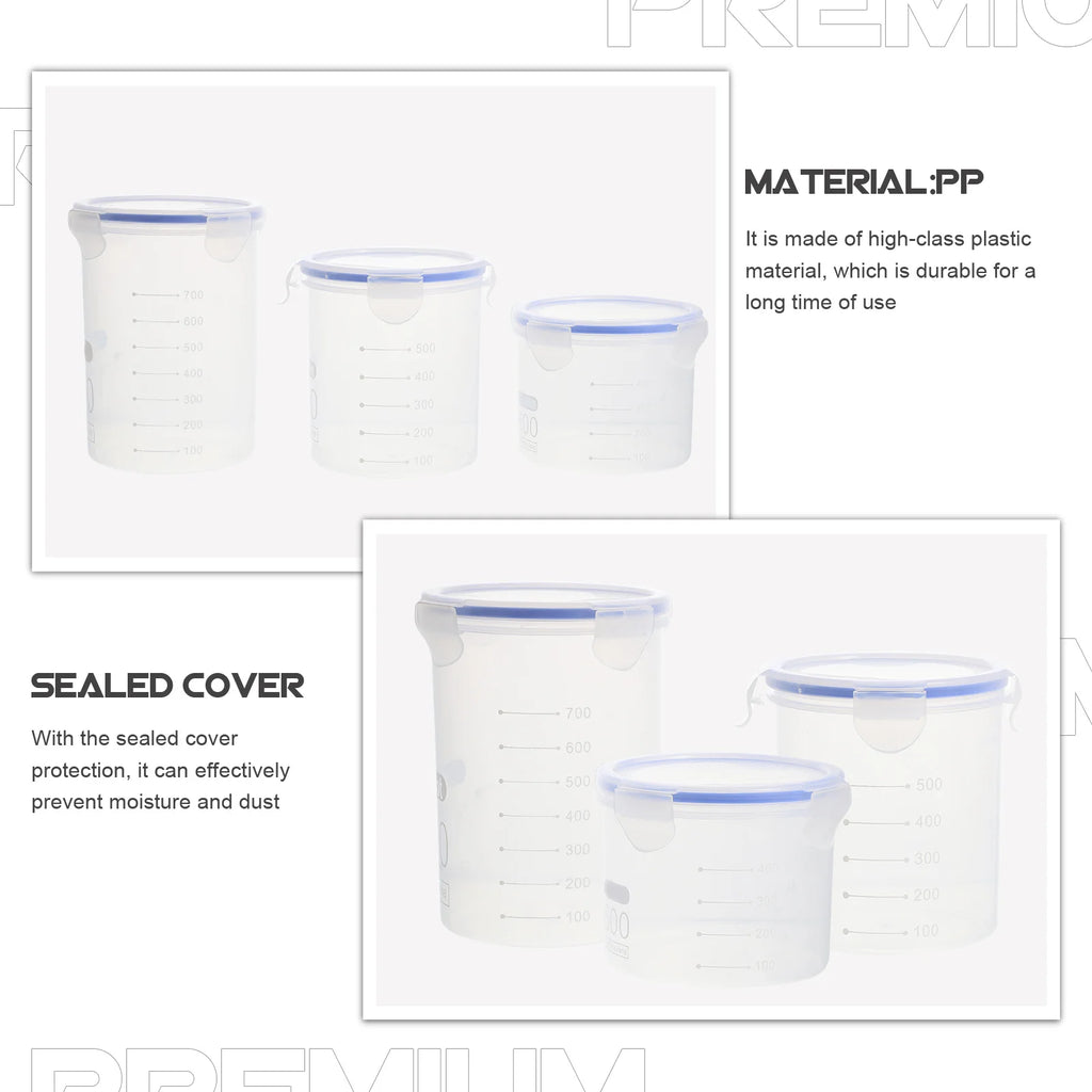 6Pcs Sealed Storage Jars Plastic Airtight Food Containers Grain Storage Canisters Kitchen Food Preservation Plastic Sealed Jar