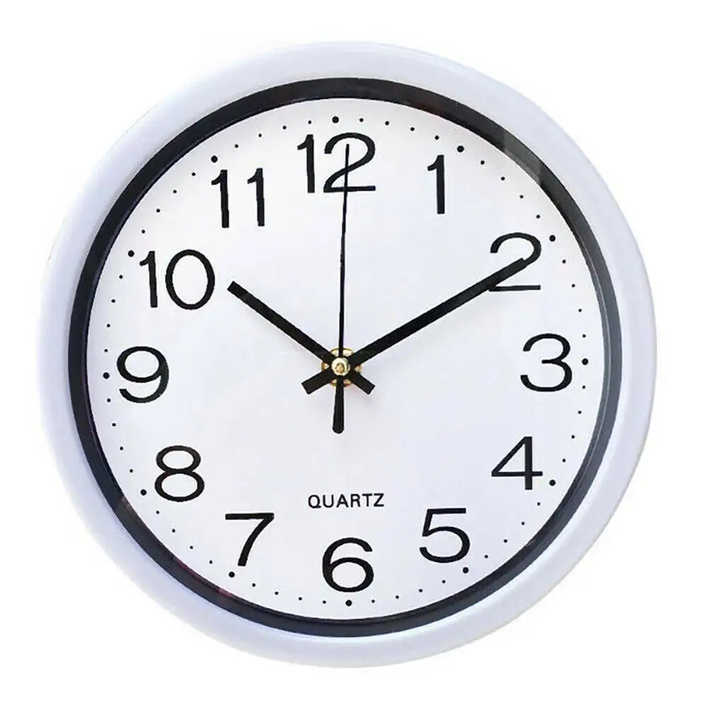 Round Wall Clock Quartz Silent Sweep Movement Home Bedroom Kitchen Modern Clocks