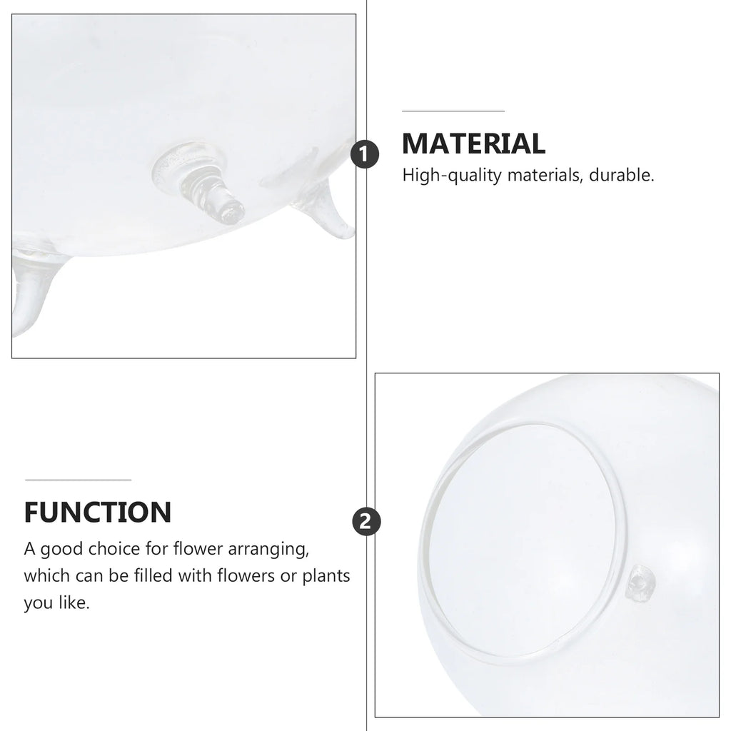 Creative Glass Vase Flower Arrangement Container Transparent Round Modern Chic Home Office Hotel Table Decoration