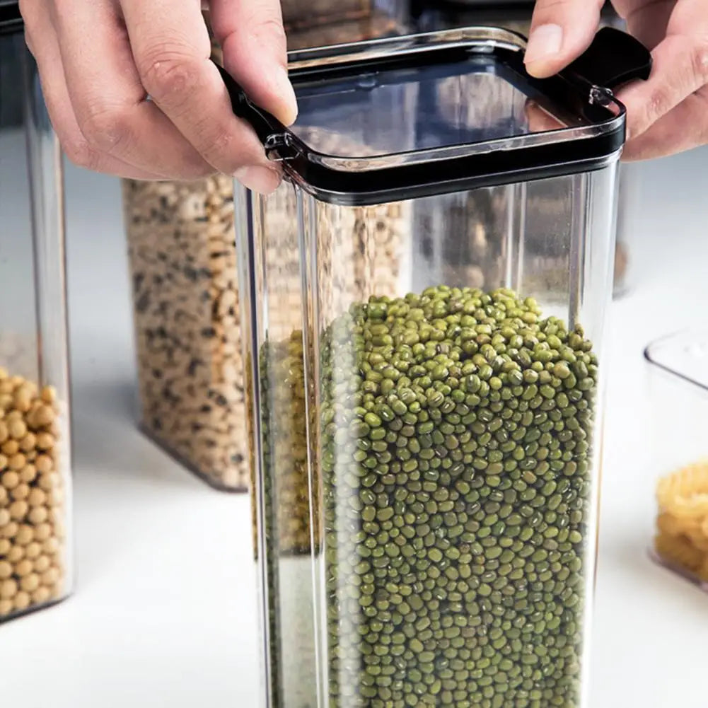 Transparent Sealed Food Storage Ja Airtight Lock Dustproof Moisture-proof Rice Cereal Milk Powder Container Tea Storage Case