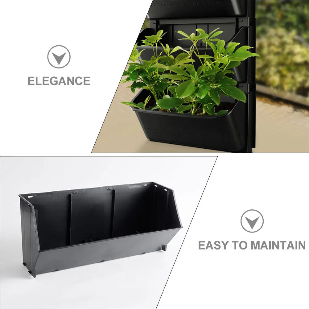 2Pcs Vertical Wall Planter Hanging Flower Pot Plastic Garden Plant Pots Outdoor Indoor Living Wall Planters Patio Decor