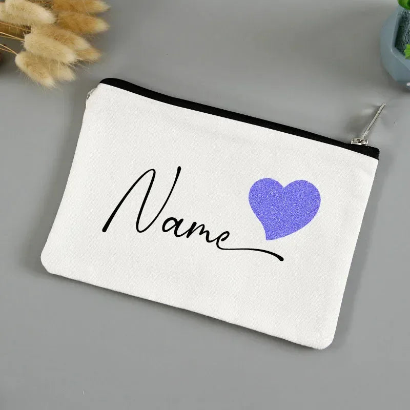 Personalized Makeup Bag with Custom Name, Cosmetic Bag for Women, School Pencil Box, Personalized Gifts for Bachelorette Party,