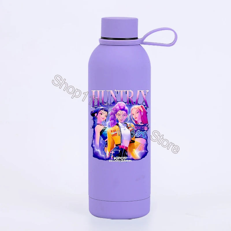 K Pop Demon Huntersd Water Bottles Kawaii Cartoon Thermos Bottle Kids Winter Outdoor Sports Water Cup Children Christmas Gifts