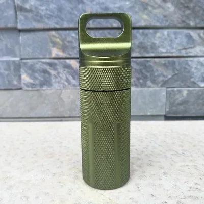 Outdoor CNC Waterproof Emergency First Aid Kits Safety Survival Equipment Aluminium Pill Bottle Camping EDC Storage Tank Box
