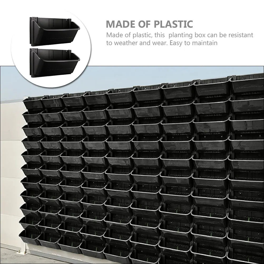 2Pcs Vertical Wall Planter Hanging Flower Pot Plastic Garden Plant Pots Outdoor Indoor Living Wall Planters Patio Decor