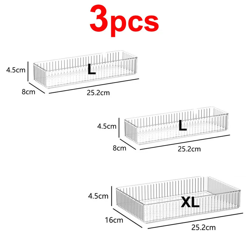 Desk Drawer Organizers Set Plastic Transparent Storage Box Bathroom Storage Makeup Organizer Boxes Clear Storage Box Acrylic Box