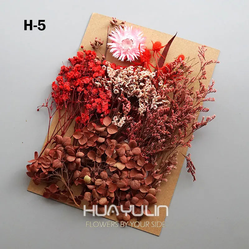 1 Pack Artificial Plants Dried Real Flowers Preserved Materials Epoxy Resin Candles DIY Floral Materials Hydrangea Set Flowers