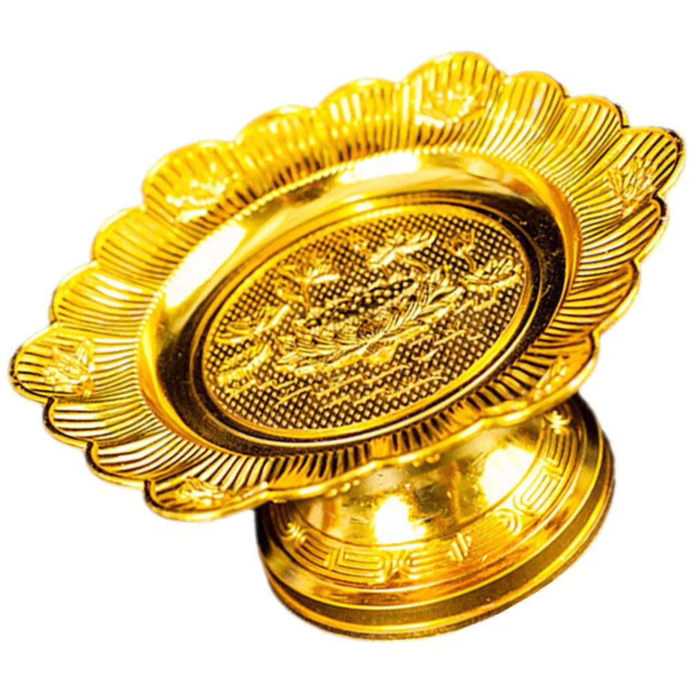 Offering Plate Worship Tray Temple Fruit Holder Exquisite Pattern Snack Dessert Serving Tray Offering Plate