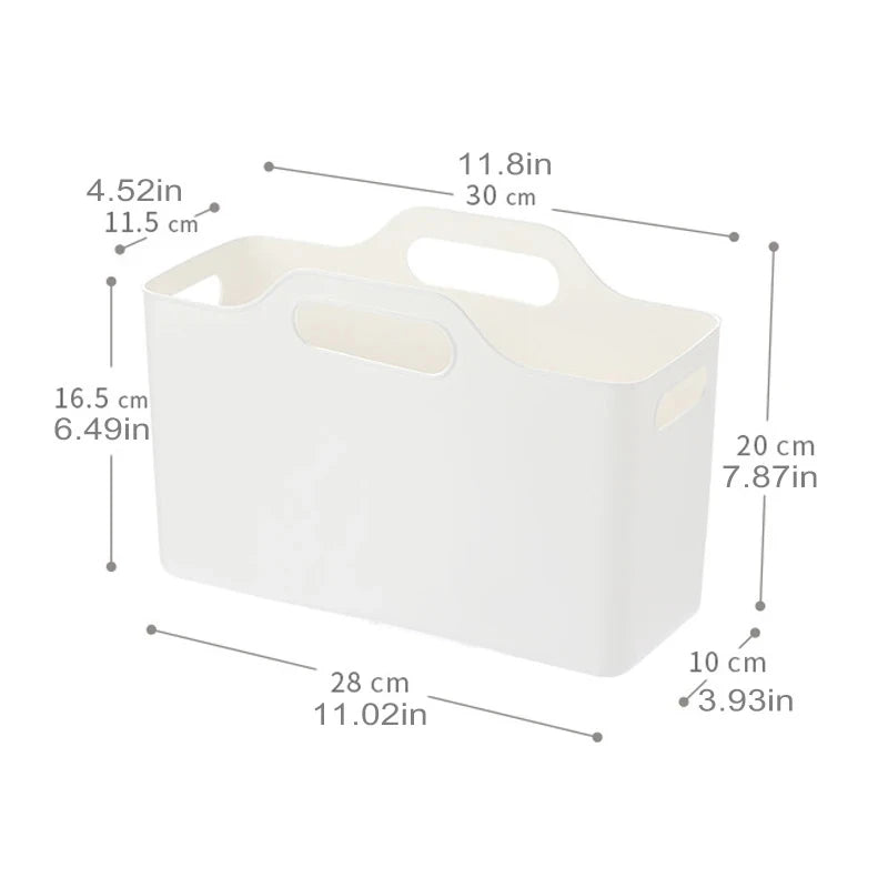 3Pcs With Handle Baskets, Multipurpose Storage Box, Ideal For Storing Cleaning Supplies Or Groceries In The Bathroom And Kitchen