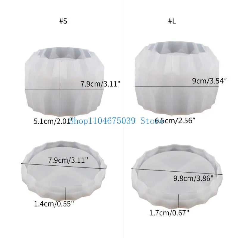 5asd Succulents Flower Pot Mold Round Vase Plaster Cement Molds Holder Mould