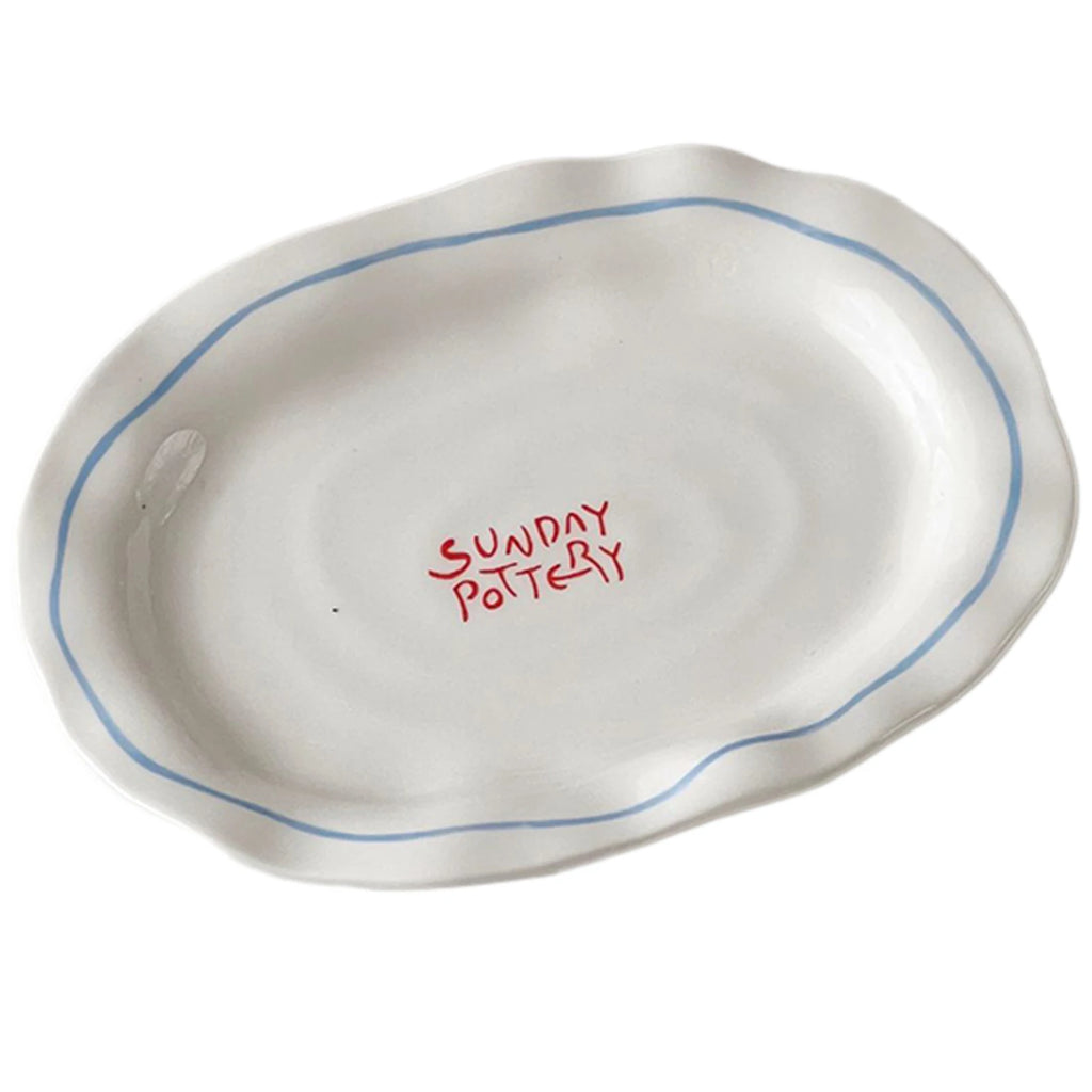 Simple Solid Color Tableware Ceramic Pasta Steak Plate Dinner Plate Creative Kitchen Irregular Shape Serving Tray Cooking Dishes