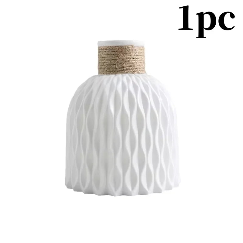1/2Pcs Water Ripple Vase Rope Plastic Flower Pot Arrangement Modern Nordic Style Home Living Room Desktop Decoration Ornament