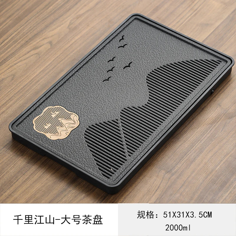 Chinese Style Aesthetics Tea Tray Kung Fu Light Luxury Lounge Creative Modern Tray Gift Serving Ceremony Bandejas Home Products