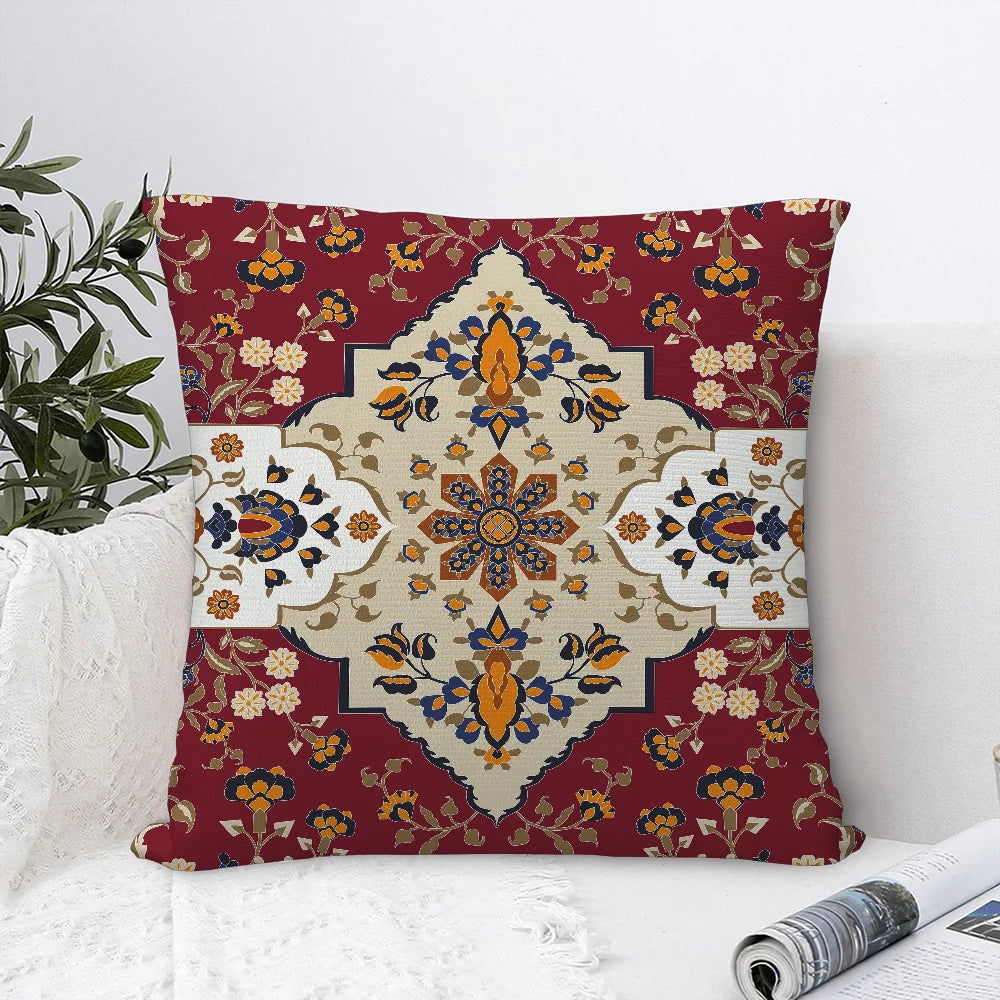 Persian Carpet Pattern Pillow Case Sofa Decorative Home Double-sided Printing Short Plush Cushion Cover Throw Pillow Cover Gifts