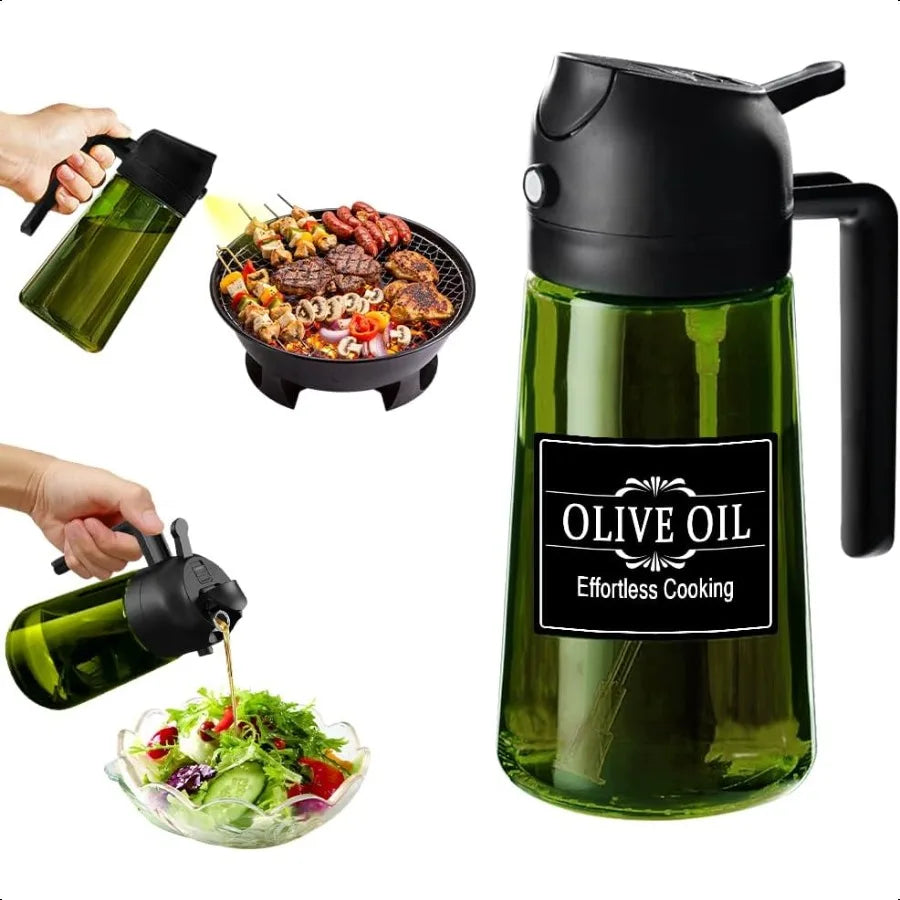 Oil Dispenser Bottle for Kitchen2 in 1 Olive Oil Dispenser for KitchenOil Sprayer for CookingSalad Frying BBQ Air FryerUpgraded