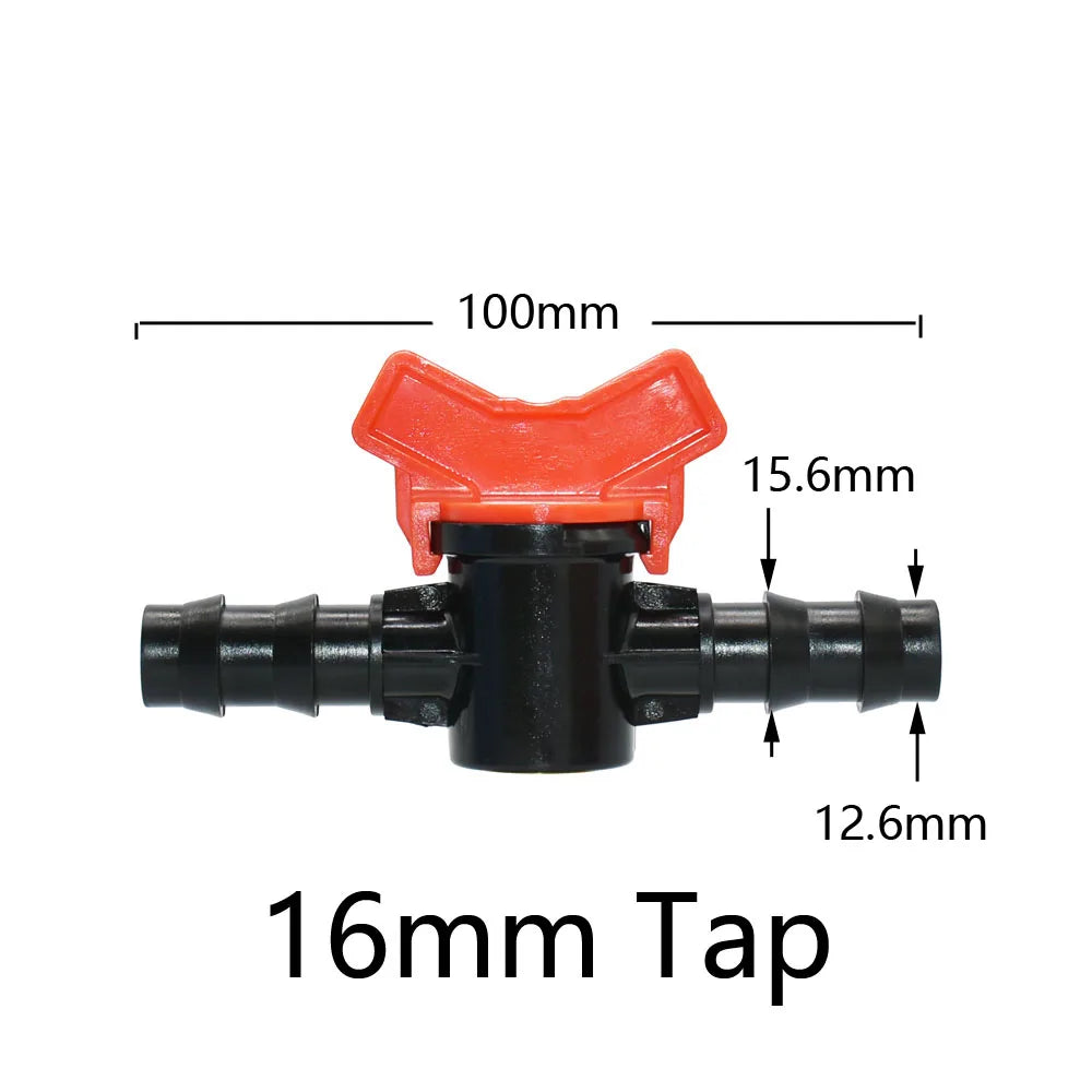 Miniature Plastic Shut Off Coupling Valve Connectors for 4/7 8/11 10/16/20/25mm Hose Garden Water Irrigation Pipe Adaptor Barb